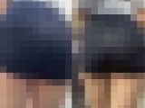ムチムチしたショートパンツに生足がエロい美女