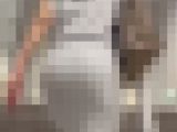 《神展開！アラサー美女の透け透けPラインのニットワンピ姿》