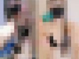 ギャル黒ビキニでテカテカ♡ガニ股、白目、学生証、デカケツ