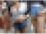 【乳首ぽろッ!?】超柔乳爆乳美女のデカ乳＆ハミ尻が街中で炸裂!!思わず『見えた!?』エロ過ぎるブラずれ乳首ぽろッ♪