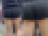 ムチムチショートパンツからはみ出たお尻がいやらしいお姉さん