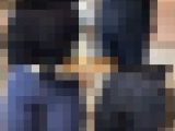 濃紺スキニーデニム尻のお姉さんにぶっかけ・後編