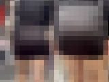 ムチムチしたお尻がセクシーなタイトワンピース美女